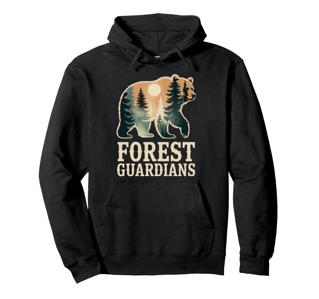 Forest Bear Outdoor Tree Nature Lover Hoodie - Aesthetic Graphic Men Women - T-Shirt, Sweatshirt, Hoodie