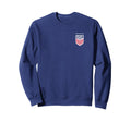 Usa Soccer Front Back Crest Navy Sweatshirt - Streetwear Style Men Women - T-Shirt, Sweatshirt, Hoodie
