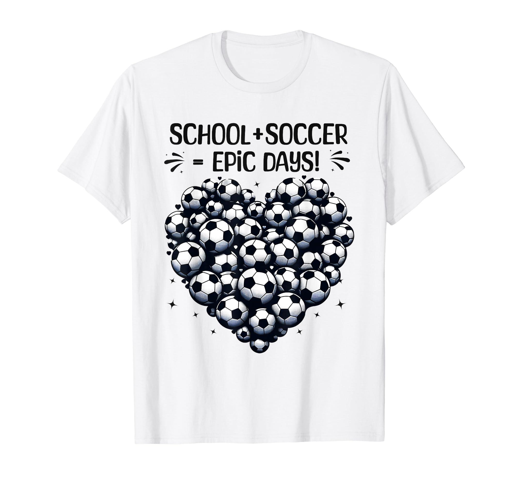 100 Days School Soccer Heart Love 100Th T-Shirt - Novelty Apparel Unisex - T-Shirt, Sweatshirt, Hoodie