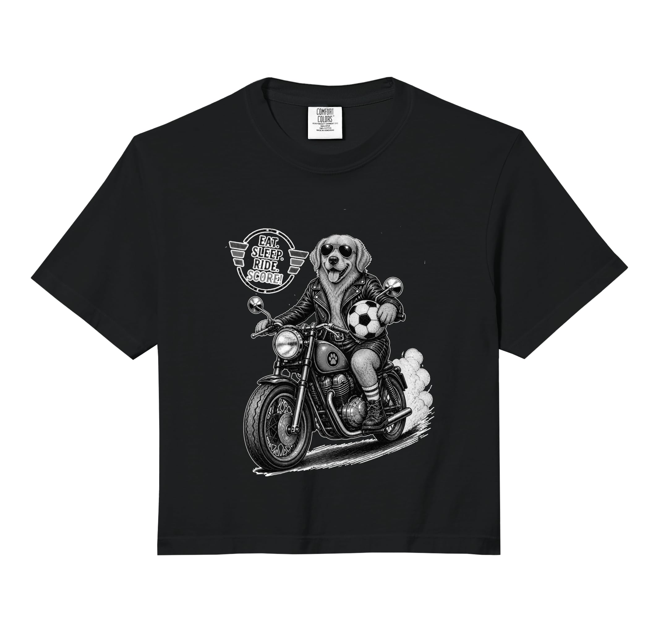 Golden Retriever Motorbike Love Footbal Hoodie - Custom Art Print Unisex - T-Shirt, Sweatshirt, Hoodie