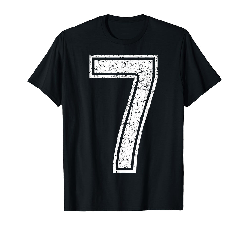 White Sports Team Number 7 T-Shirt - Minimalist Print Unisex - T-Shirt, Sweatshirt, Hoodie