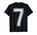 White Sports Team Number 7 T-Shirt - Minimalist Print Unisex - T-Shirt, Sweatshirt, Hoodie