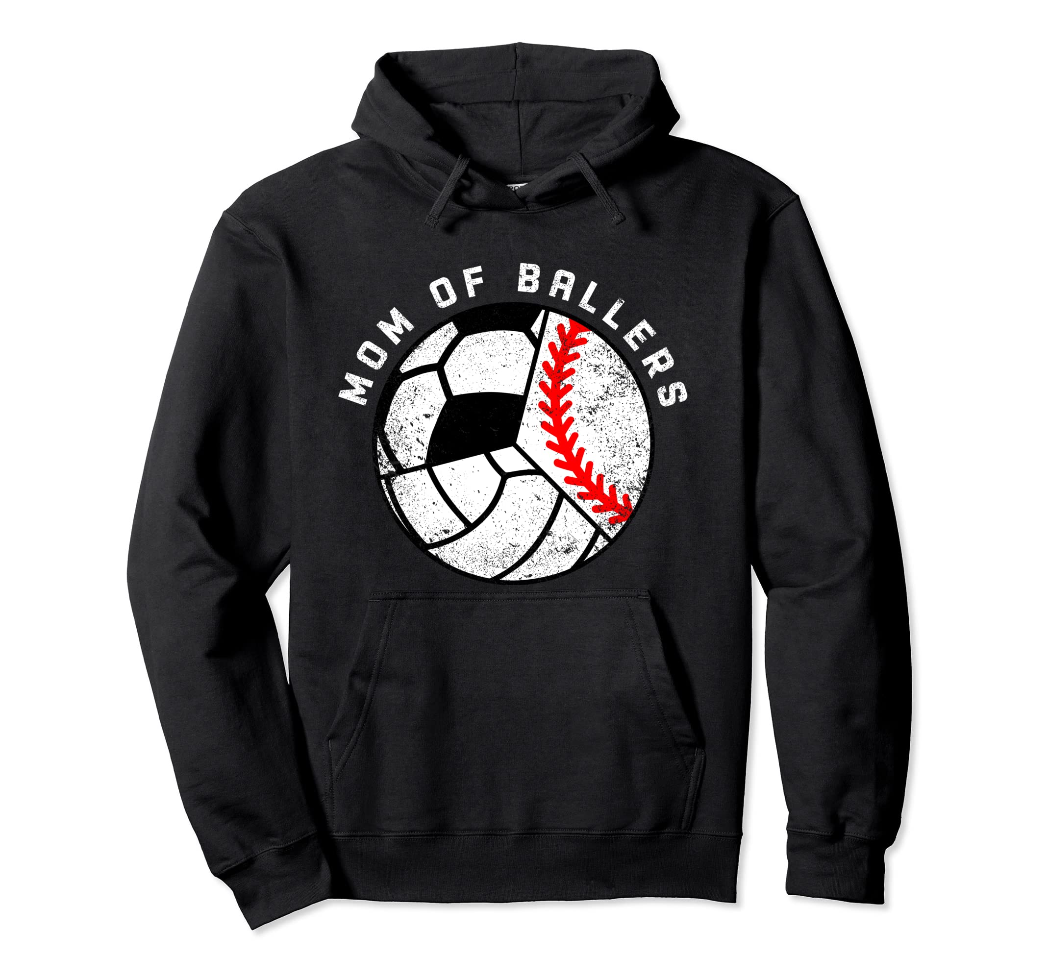 Mom Ballers Funny Baseball Volleyball Hoodie - Trendy Graphic Men Women - T-Shirt, Sweatshirt, Hoodie