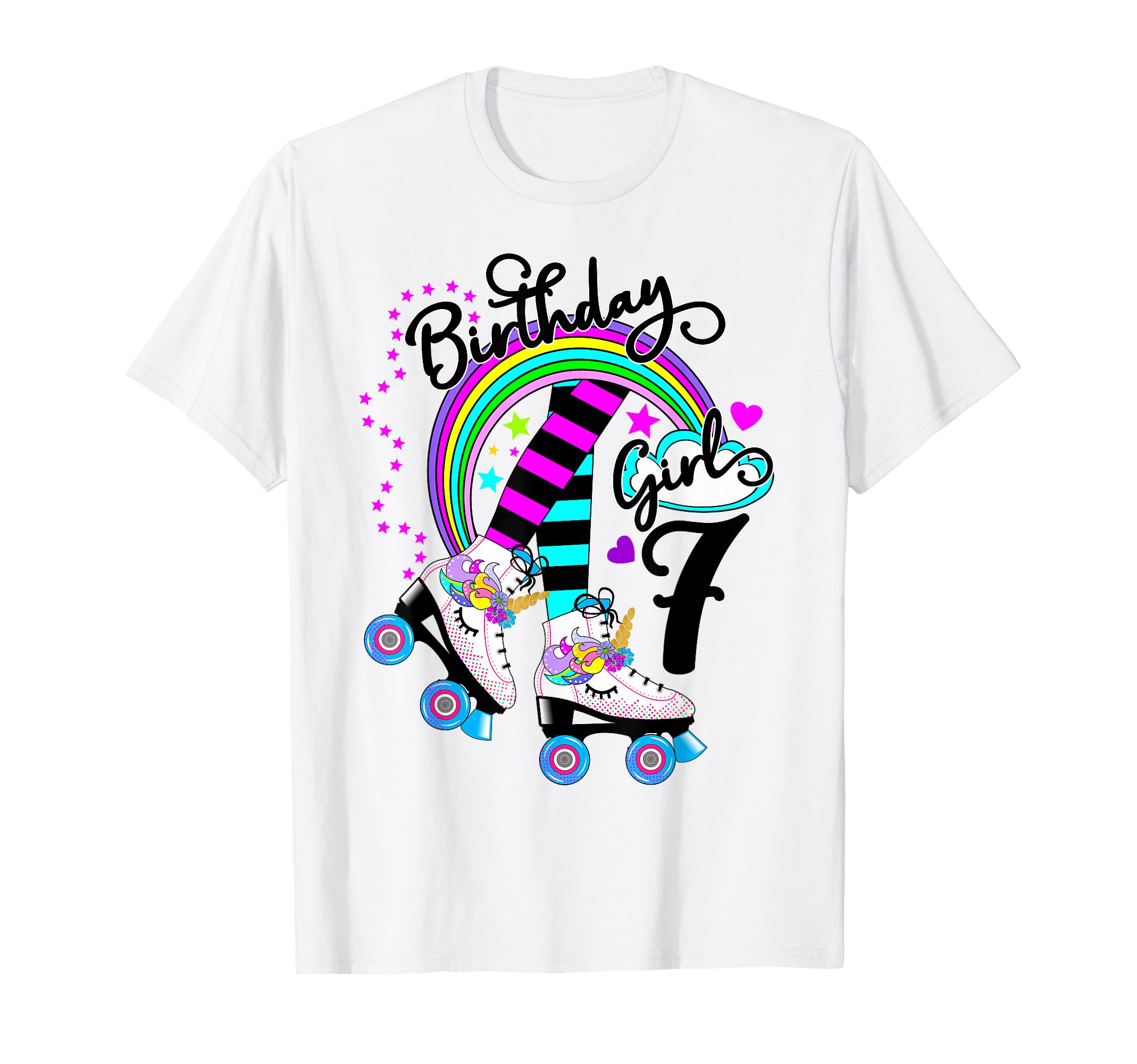 7Th Unicorn Roller Skate Birthday Party T-Shirt - Fun Novelty Design Unisex - T-Shirt, Sweatshirt, Hoodie