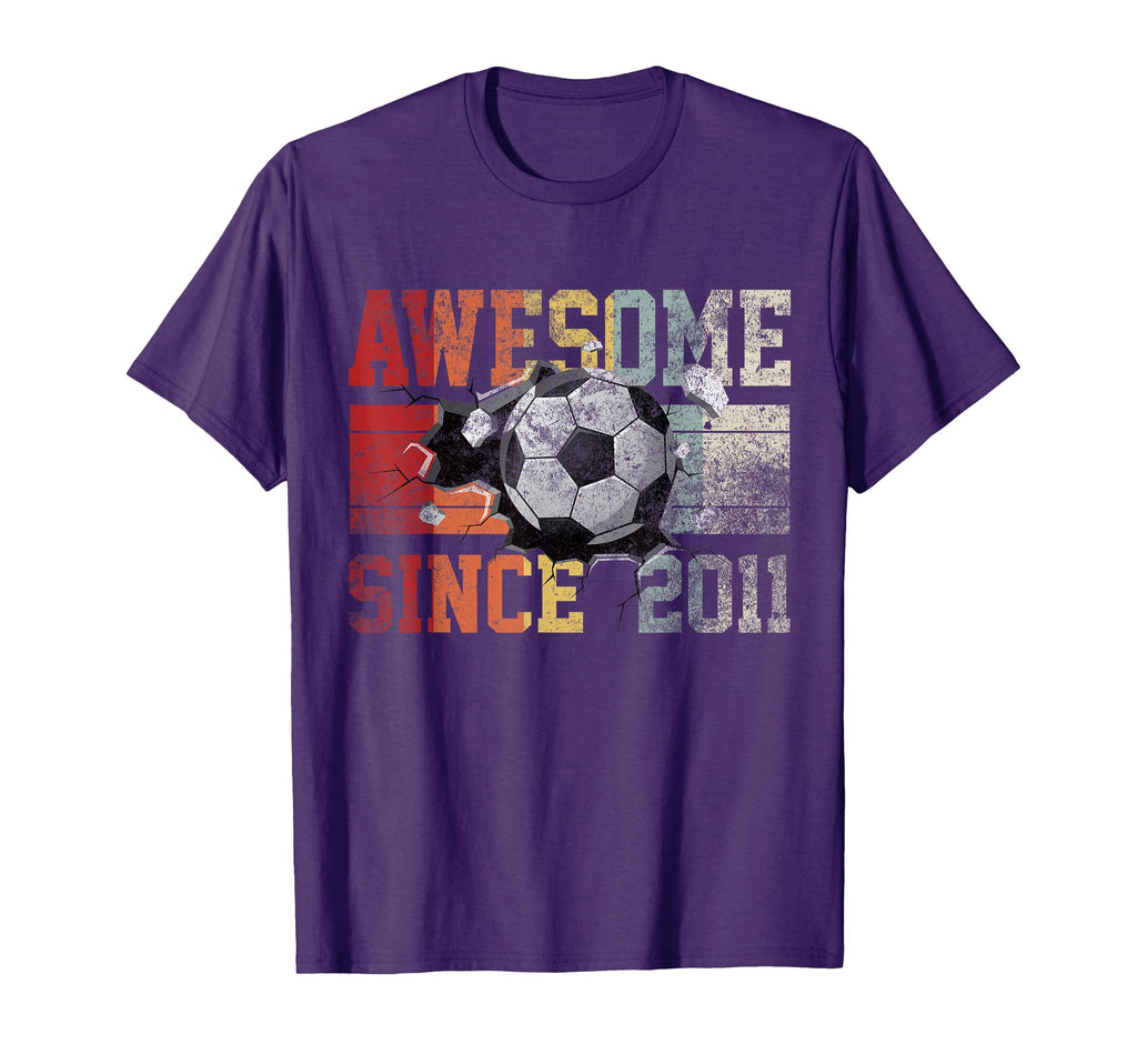 Awesome Since 2011 Birthday Soccer T-Shirt - Aesthetic Graphic Unisex - T-Shirt, Sweatshirt, Hoodie