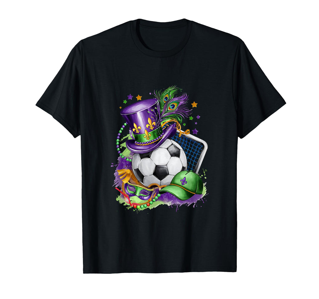 Mardi Gras And Soccer Mix Costume Festival T-Shirt - Trendy Graphic Unisex - T-Shirt, Sweatshirt, Hoodie