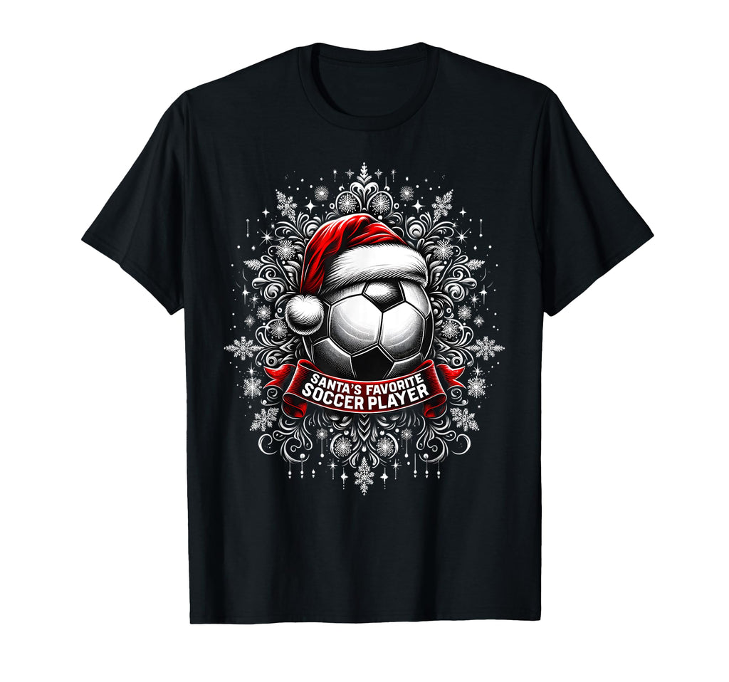 Soccer Santas Favorite Player T-Shirt - Graphic Print for Adults - T-Shirt, Sweatshirt, Hoodie