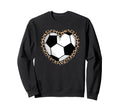 Soccer Heart Leopard Soccer Sweatshirt - Unique Graphic Men Women - T-Shirt, Sweatshirt, Hoodie