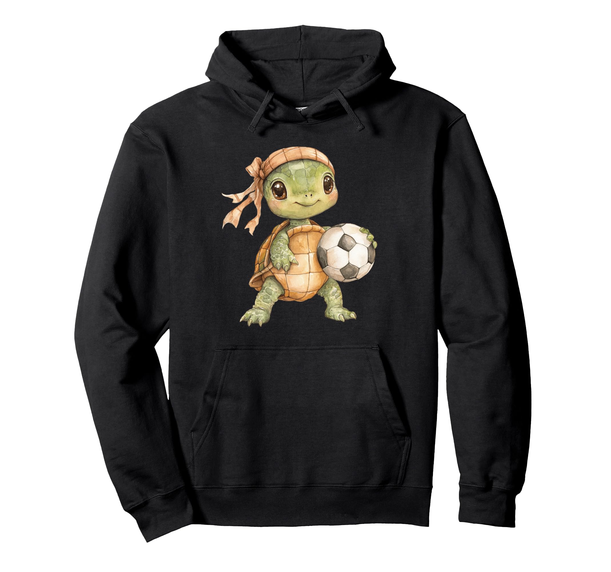 Watercolor Turtle Soccer Player Hoodie - Aesthetic Graphic Men Women - T-Shirt, Sweatshirt, Hoodie
