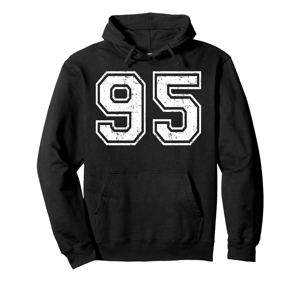 95 Number Ninety Five Team Sports Hoodie - Minimalist Print for Adults - T-Shirt, Sweatshirt, Hoodie