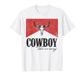 Leopard Bull Skull Cowboy Take Me Away T-Shirt - Trendy Graphic for Adults - T-Shirt, Sweatshirt, Hoodie