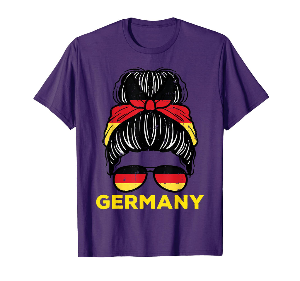 Germany Flag German Messy Bun Football T-Shirt - Aesthetic Graphic Unisex - T-Shirt, Sweatshirt, Hoodie