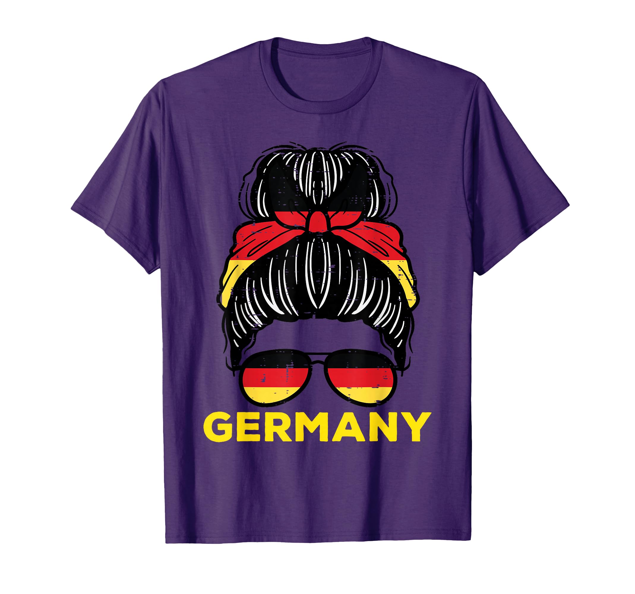 Germany Flag German Messy Bun Football T-Shirt - Aesthetic Graphic Unisex - T-Shirt, Sweatshirt, Hoodie