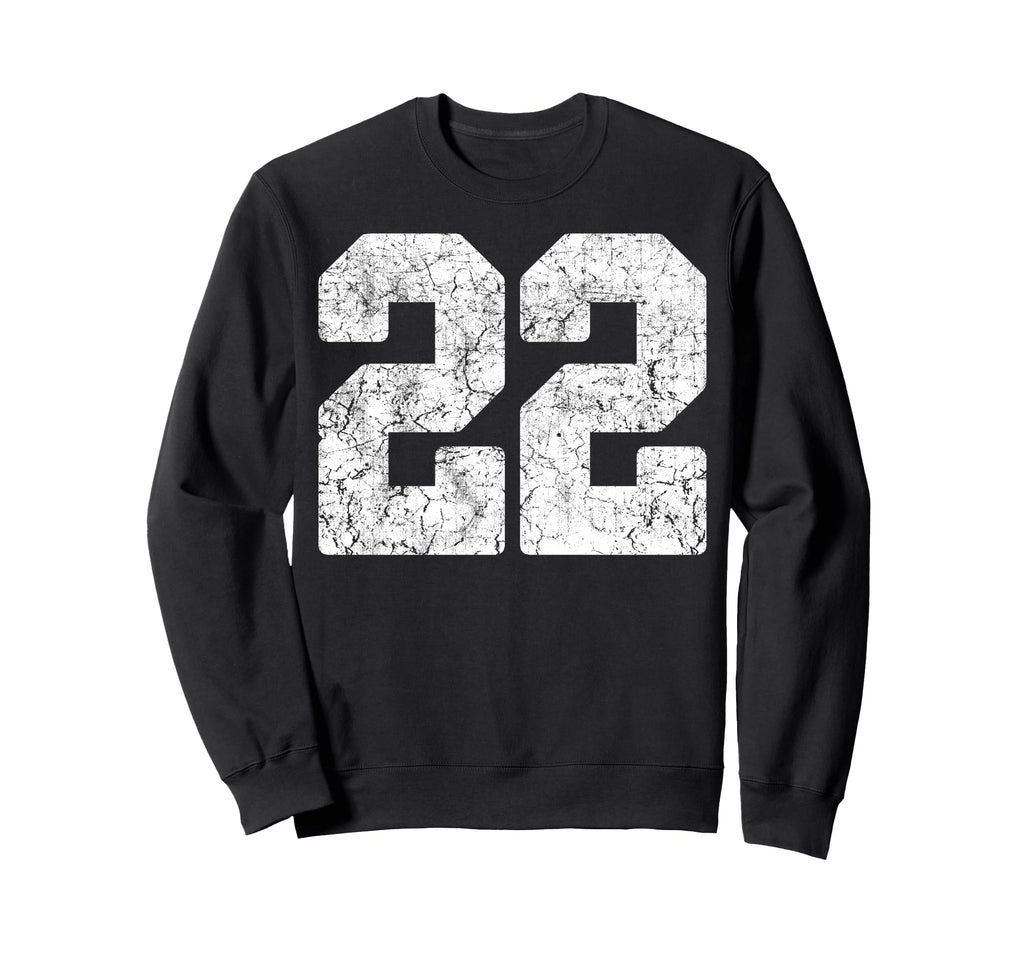 Distressed White Number 22 Jersey Sweatshirt - Novelty Apparel Unisex - T-Shirt, Sweatshirt, Hoodie