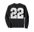 Distressed White Number 22 Jersey Sweatshirt - Novelty Apparel Unisex - T-Shirt, Sweatshirt, Hoodie