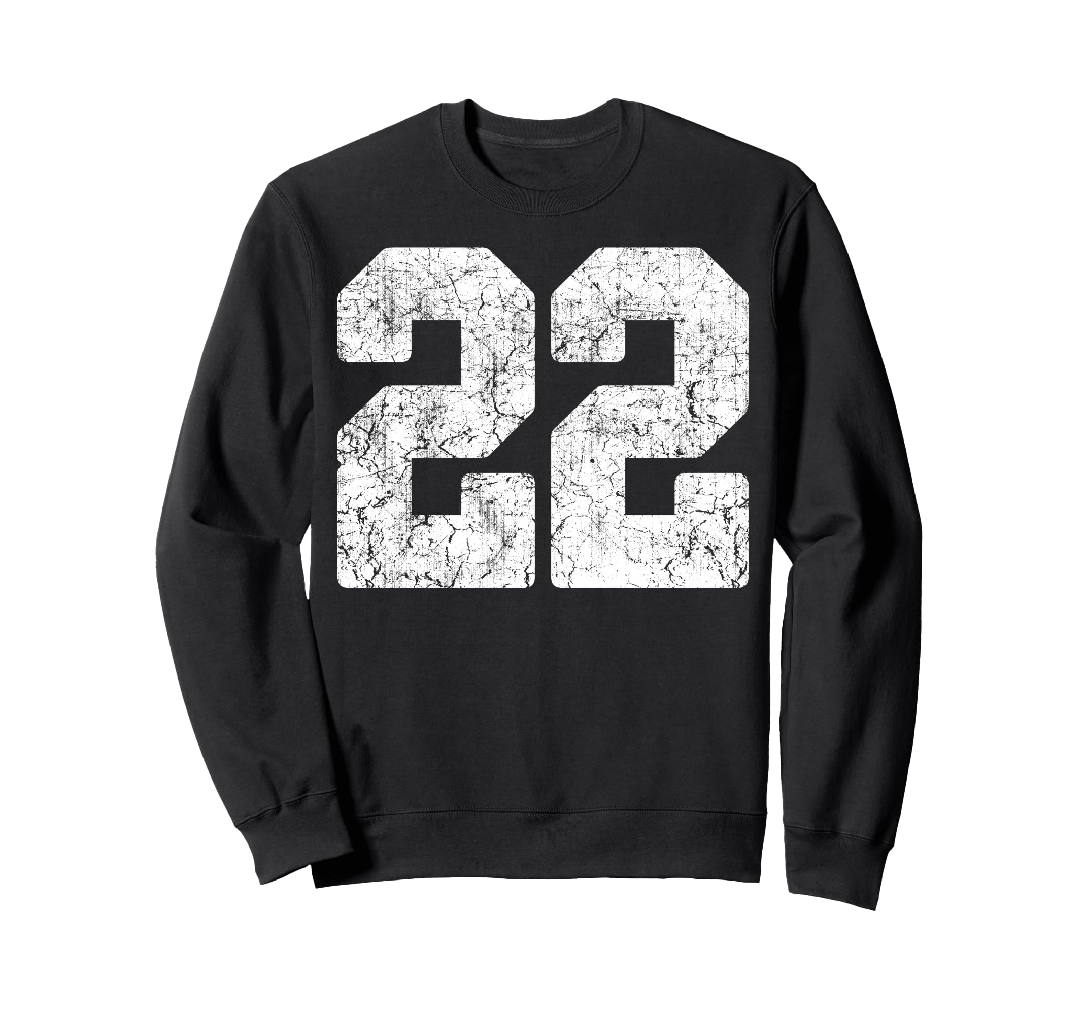 Distressed White Number 22 Jersey Sweatshirt - Novelty Apparel Unisex - T-Shirt, Sweatshirt, Hoodie