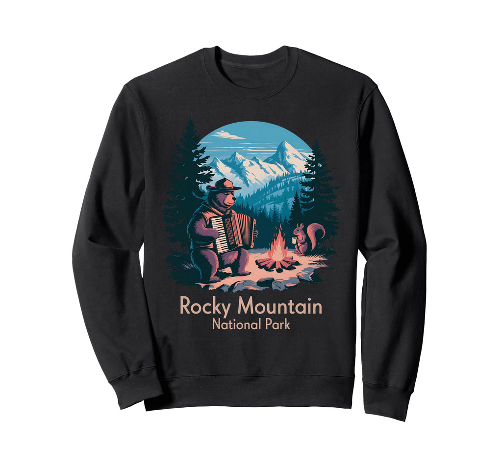 Rocky Mountain National Park Bear Sweatshirt - Fun Novelty Design Men Women - T-Shirt, Sweatshirt, Hoodie