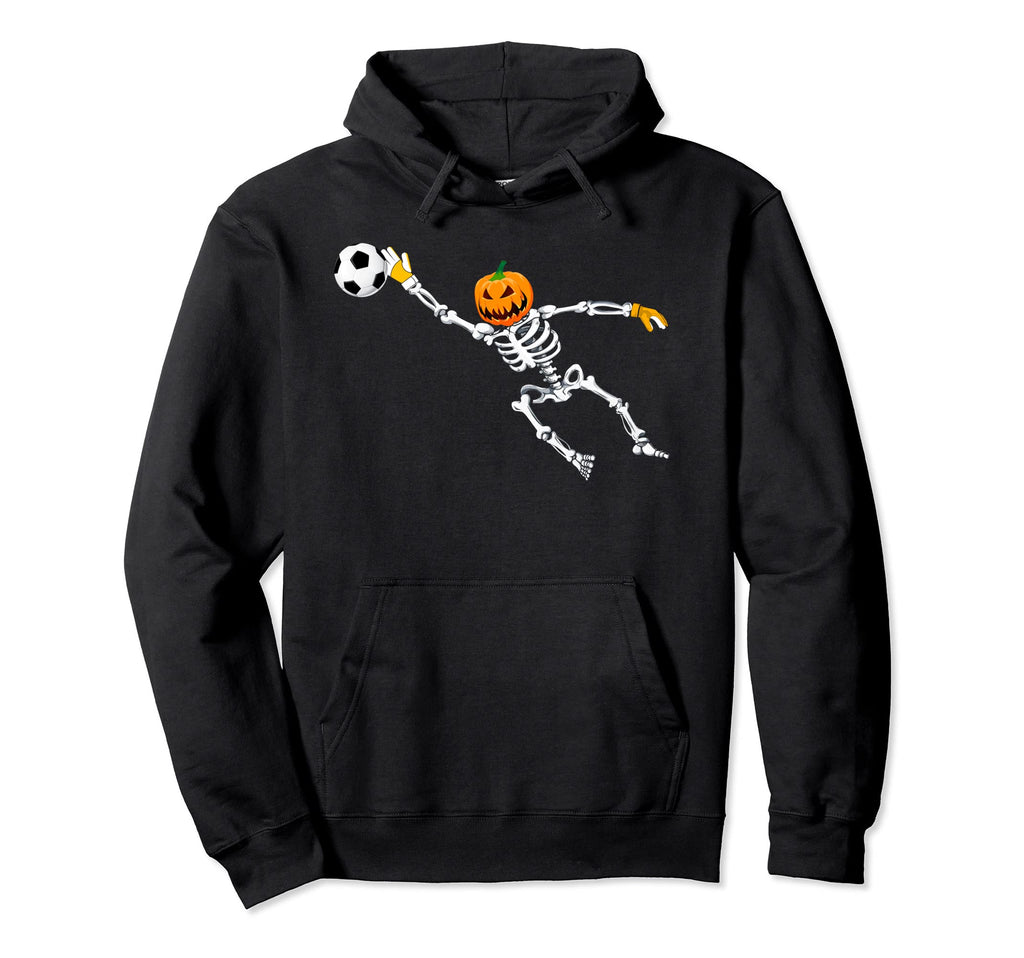 Skeleton Soccer Goalkeeper Halloween Hoodie - Minimalist Print Men Women - T-Shirt, Sweatshirt, Hoodie