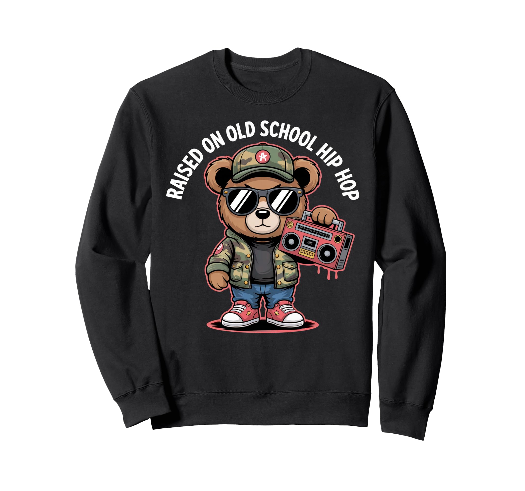 Camouflage Rapper Teddy Bear Camo Sweatshirt - Unique Graphic Men Women - T-Shirt, Sweatshirt, Hoodie