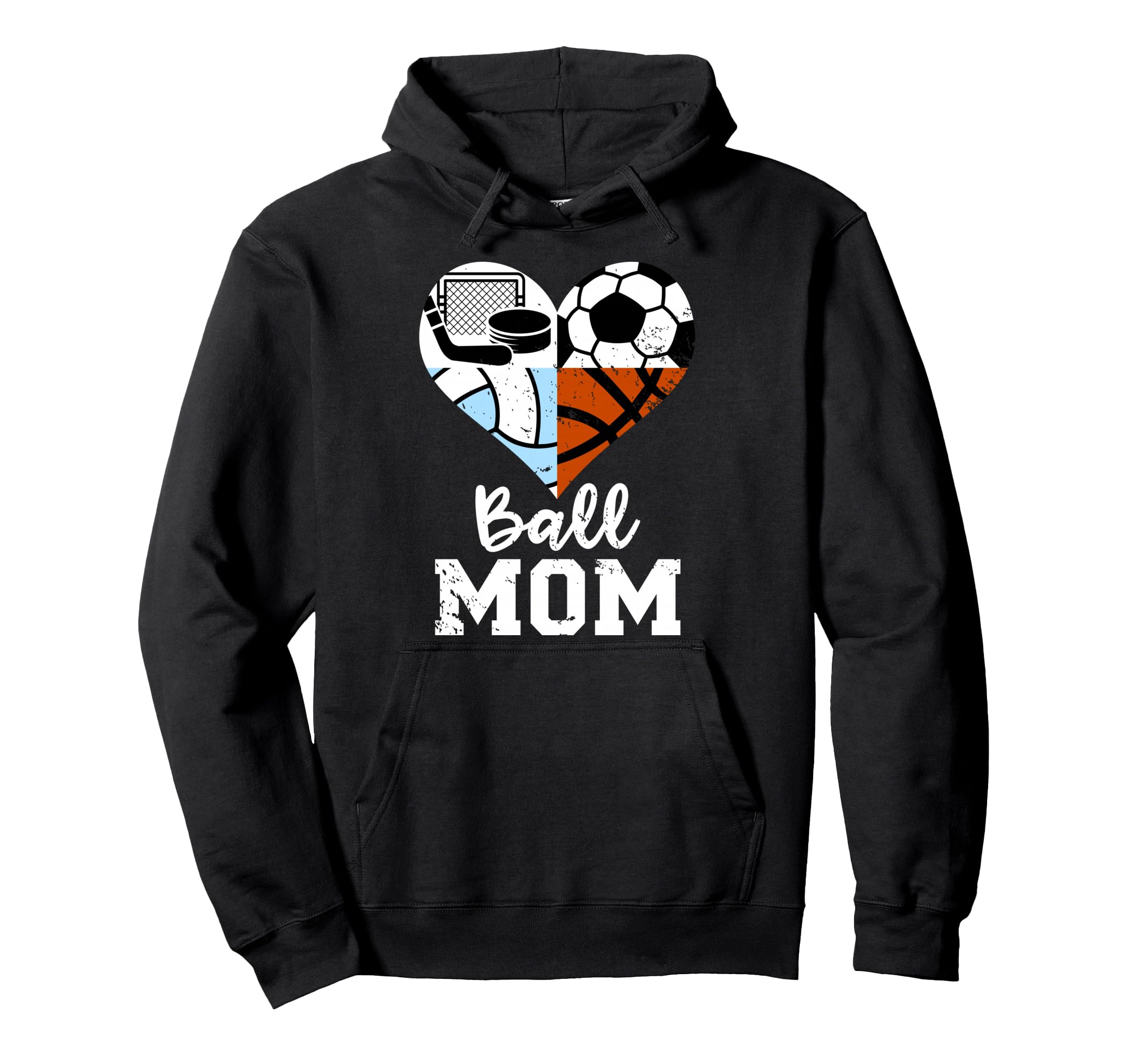 Ball Mom Funny Soccer Volleyball Hoodie - Trendy Graphic Men Women - T-Shirt, Sweatshirt, Hoodie