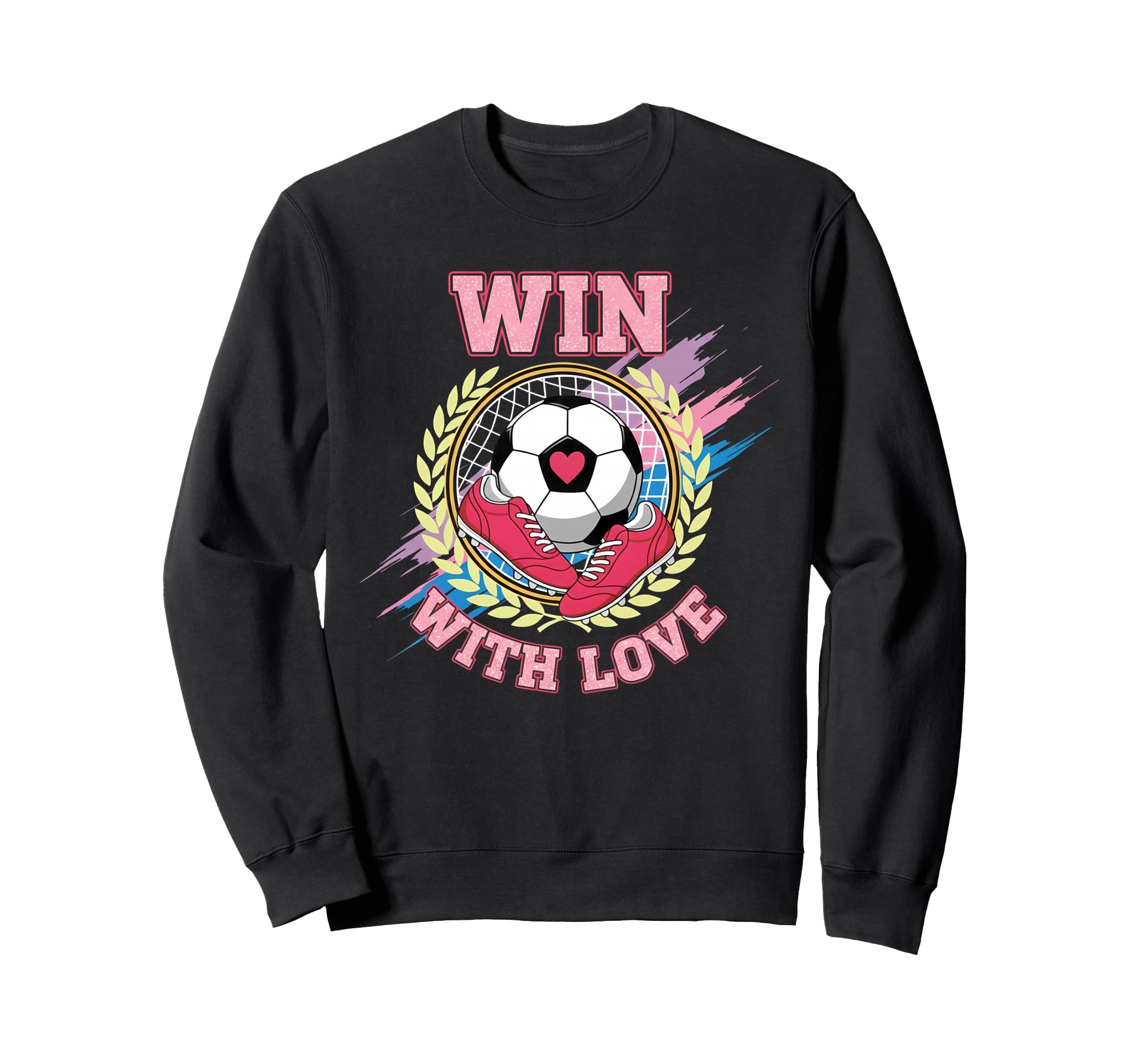 Win Love Soccer Team Spirit Sweatshirt - Minimalist Print for Adults - T-Shirt, Sweatshirt, Hoodie