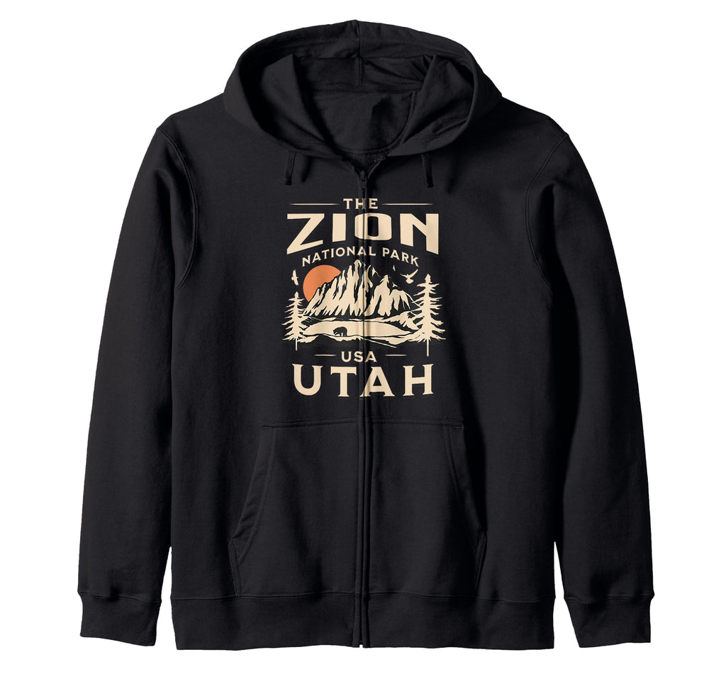Zion National Park Utah Usa Outdoor Hoodie - Minimalist Print for Adults - T-Shirt, Sweatshirt, Hoodie