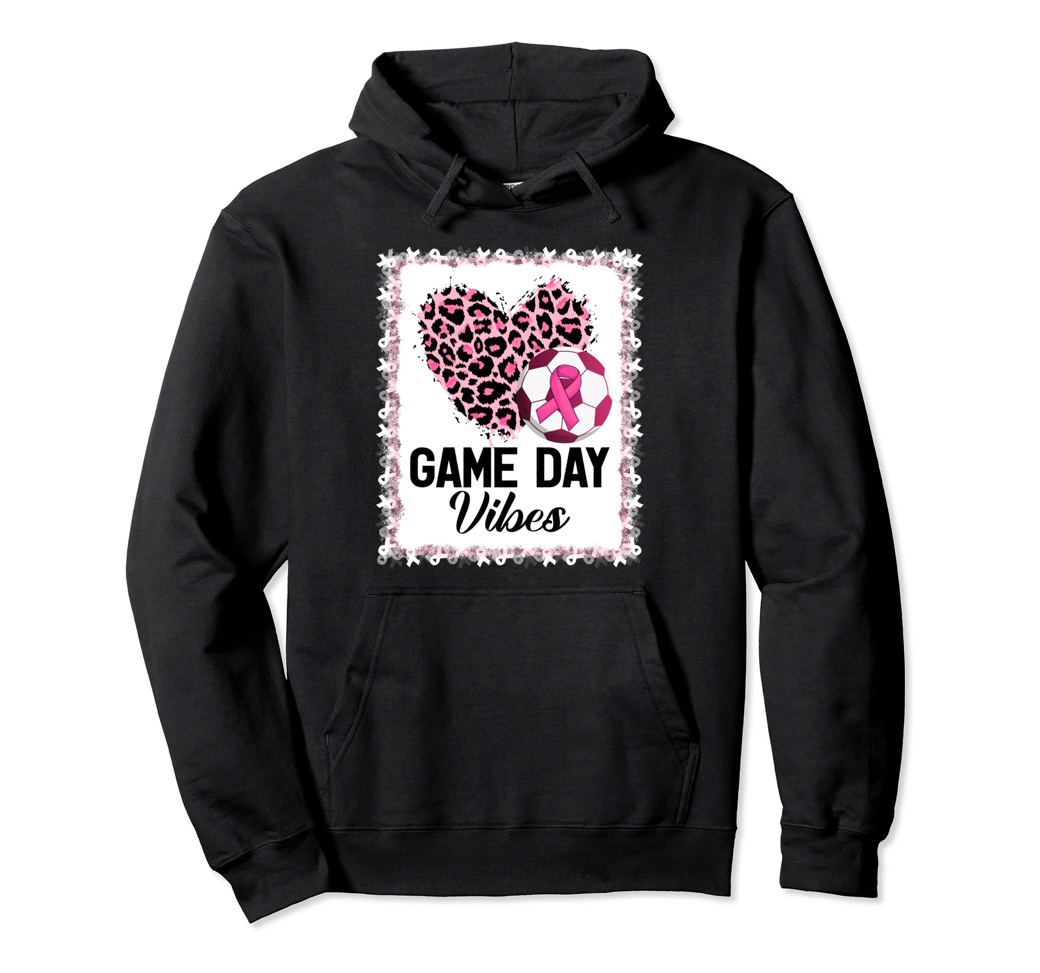 Leopard Soccer Game Day Vibes Breast Hoodie - Trendy Graphic for Adults - T-Shirt, Sweatshirt, Hoodie