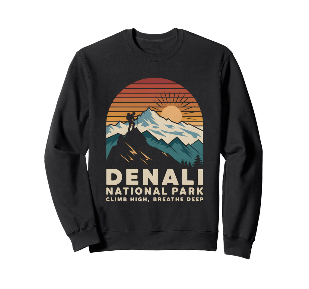 Denali National Park Hiking Sweatshirt - Minimalist Print for Adults - T-Shirt, Sweatshirt, Hoodie