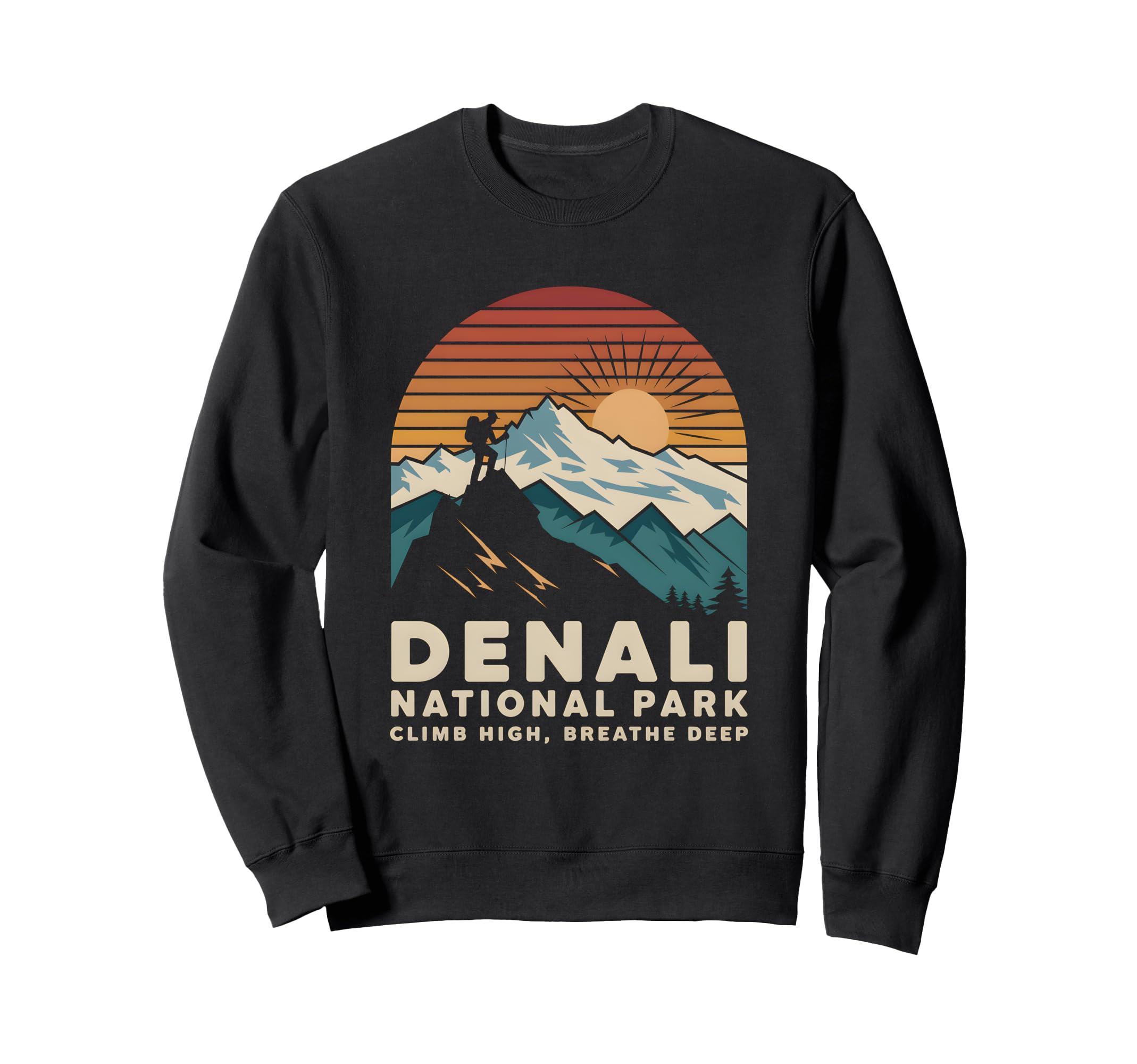Denali National Park Hiking Sweatshirt - Minimalist Print for Adults - T-Shirt, Sweatshirt, Hoodie