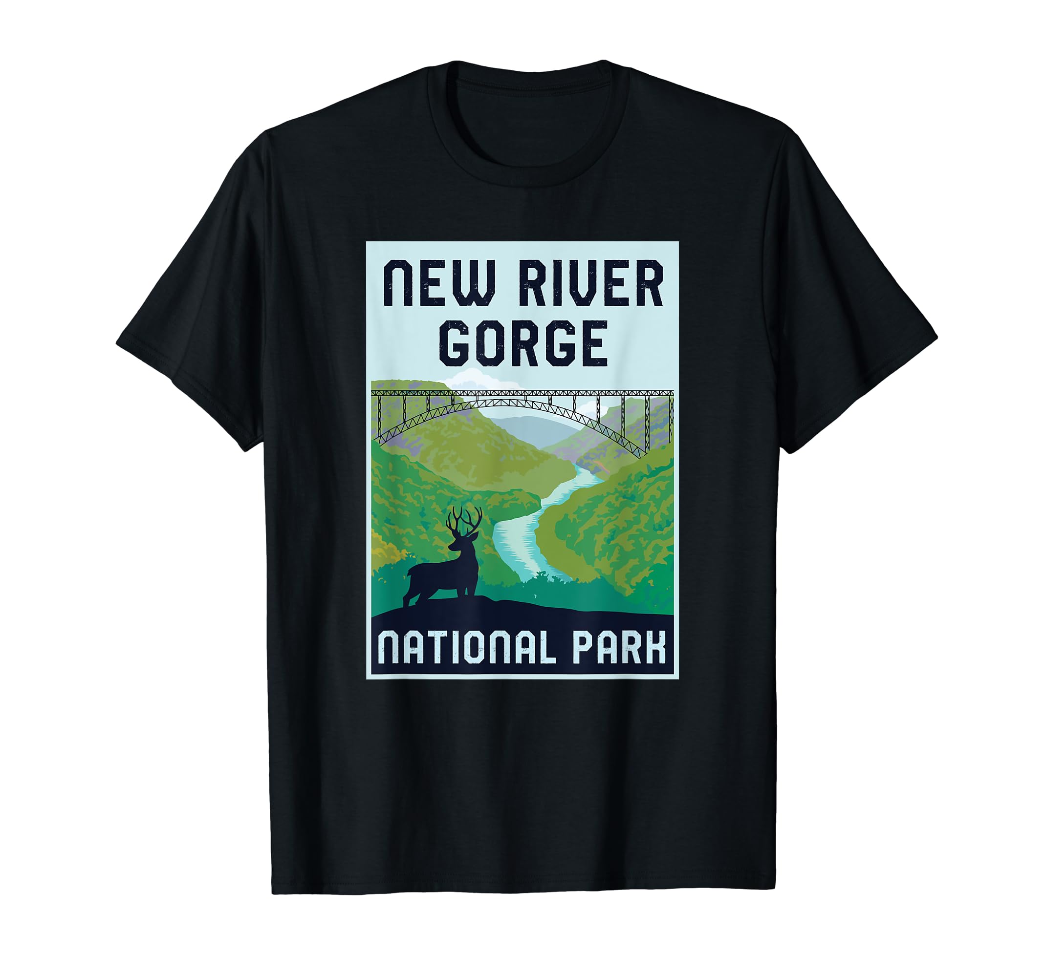 New River Gorge National Park West T-Shirt - Custom Art Print Men Women - T-Shirt, Sweatshirt, Hoodie