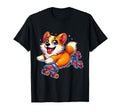 Funny Dog Skate Corgi Roller Skating T-Shirt - Minimalist Print Unisex - T-Shirt, Sweatshirt, Hoodie