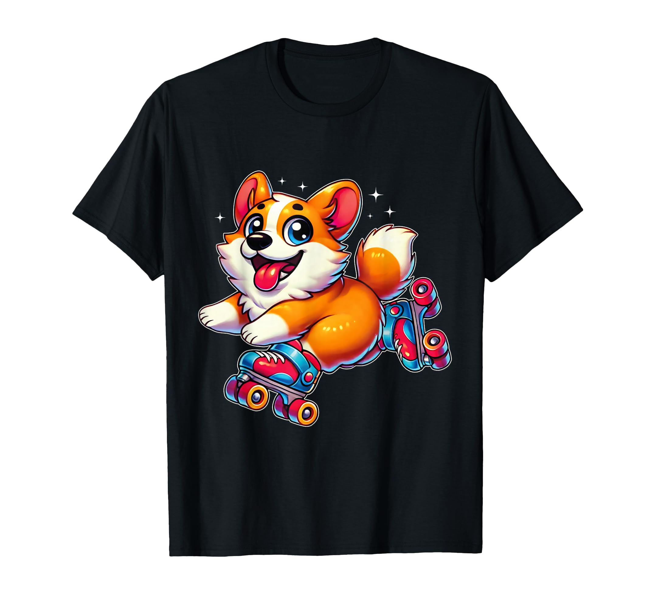 Funny Dog Skate Corgi Roller Skating T-Shirt - Minimalist Print Unisex - T-Shirt, Sweatshirt, Hoodie