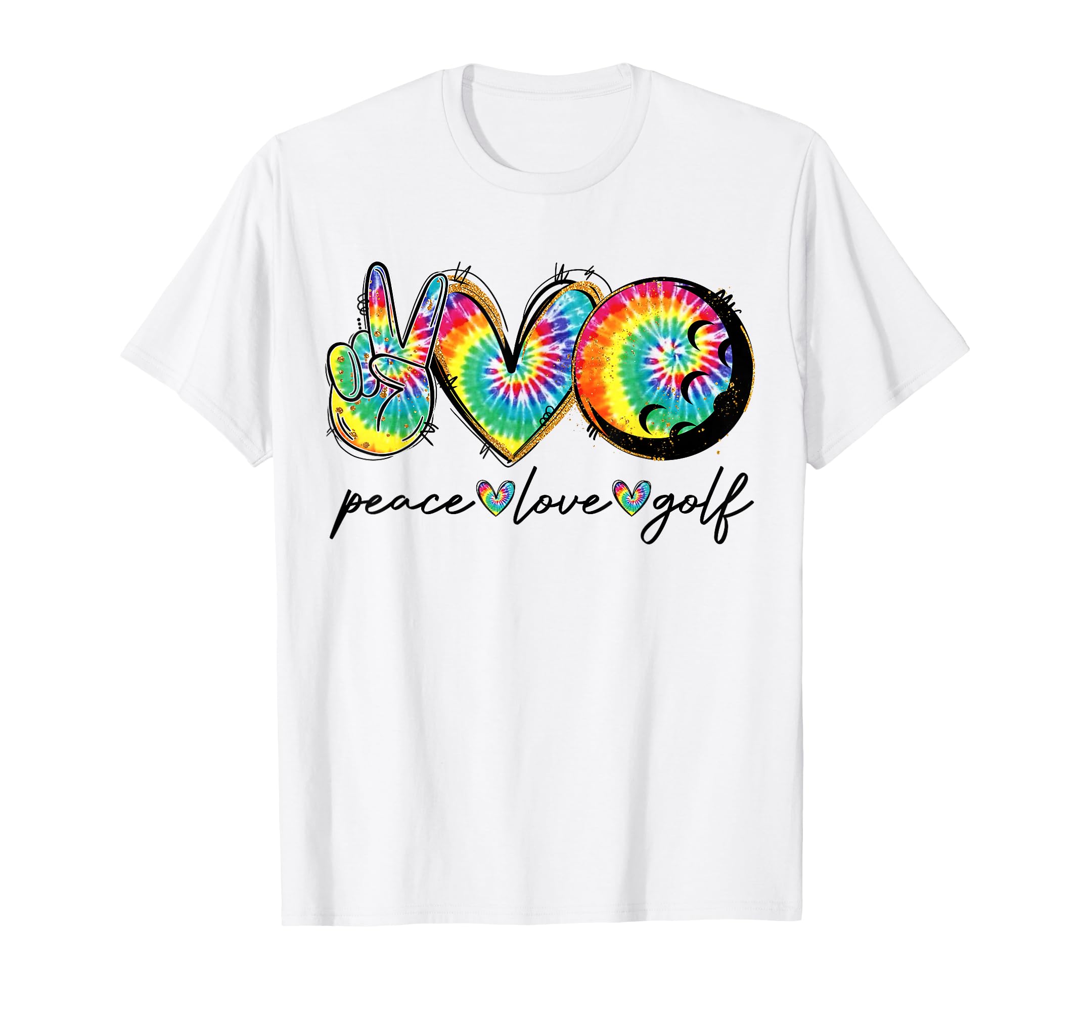 Peace Love Golf Funny Tie Dye T-Shirt - Casual Everyday Wear for Adults - T-Shirt, Sweatshirt, Hoodie