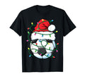 Funny Soccer Ball Santa Hat Lights T-Shirt - Minimalist Print for Adults - T-Shirt, Sweatshirt, Hoodie