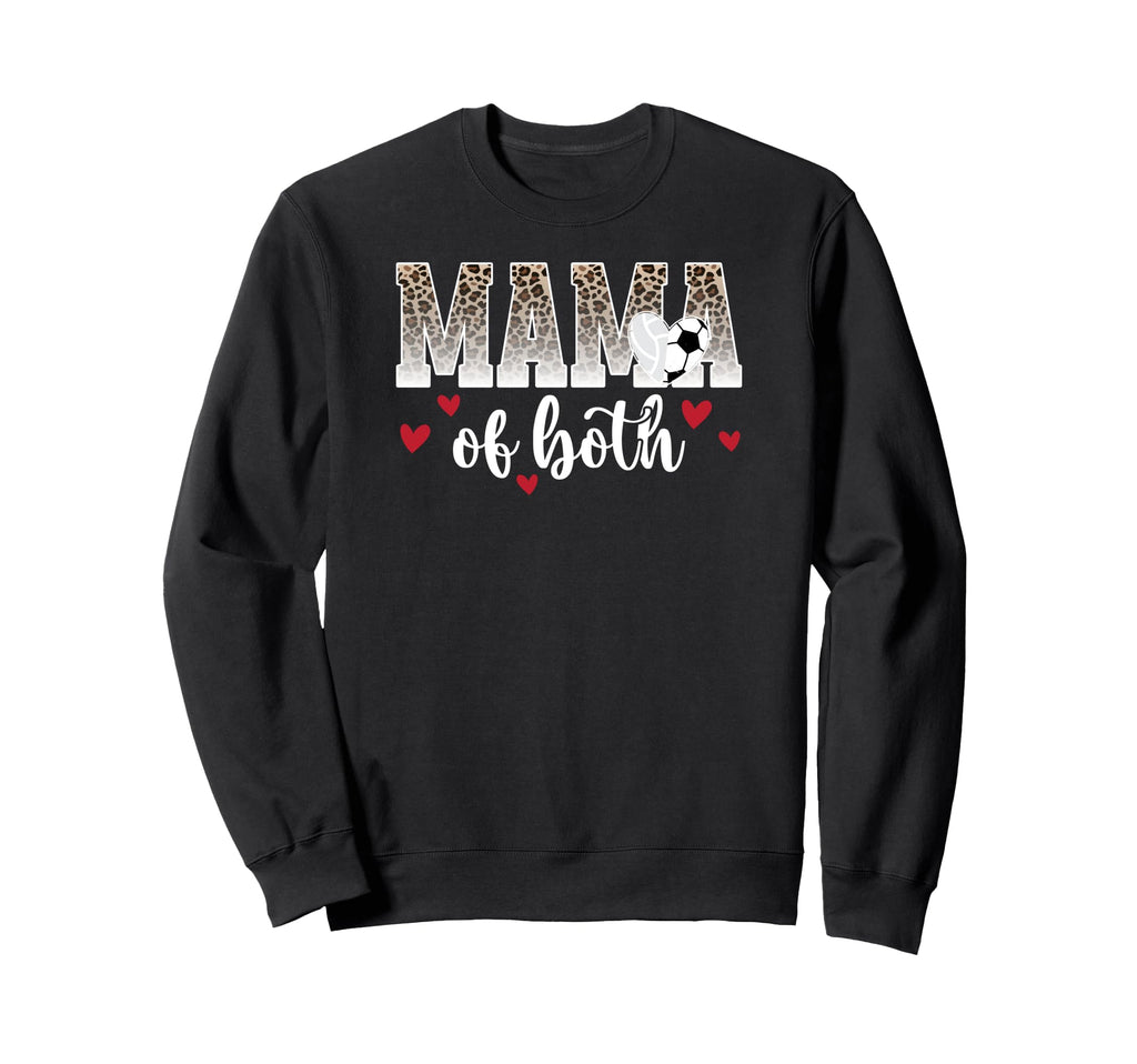 Mama Both Leopard Volleyball Soccer Sweatshirt - Minimalist Print Unisex - T-Shirt, Sweatshirt, Hoodie