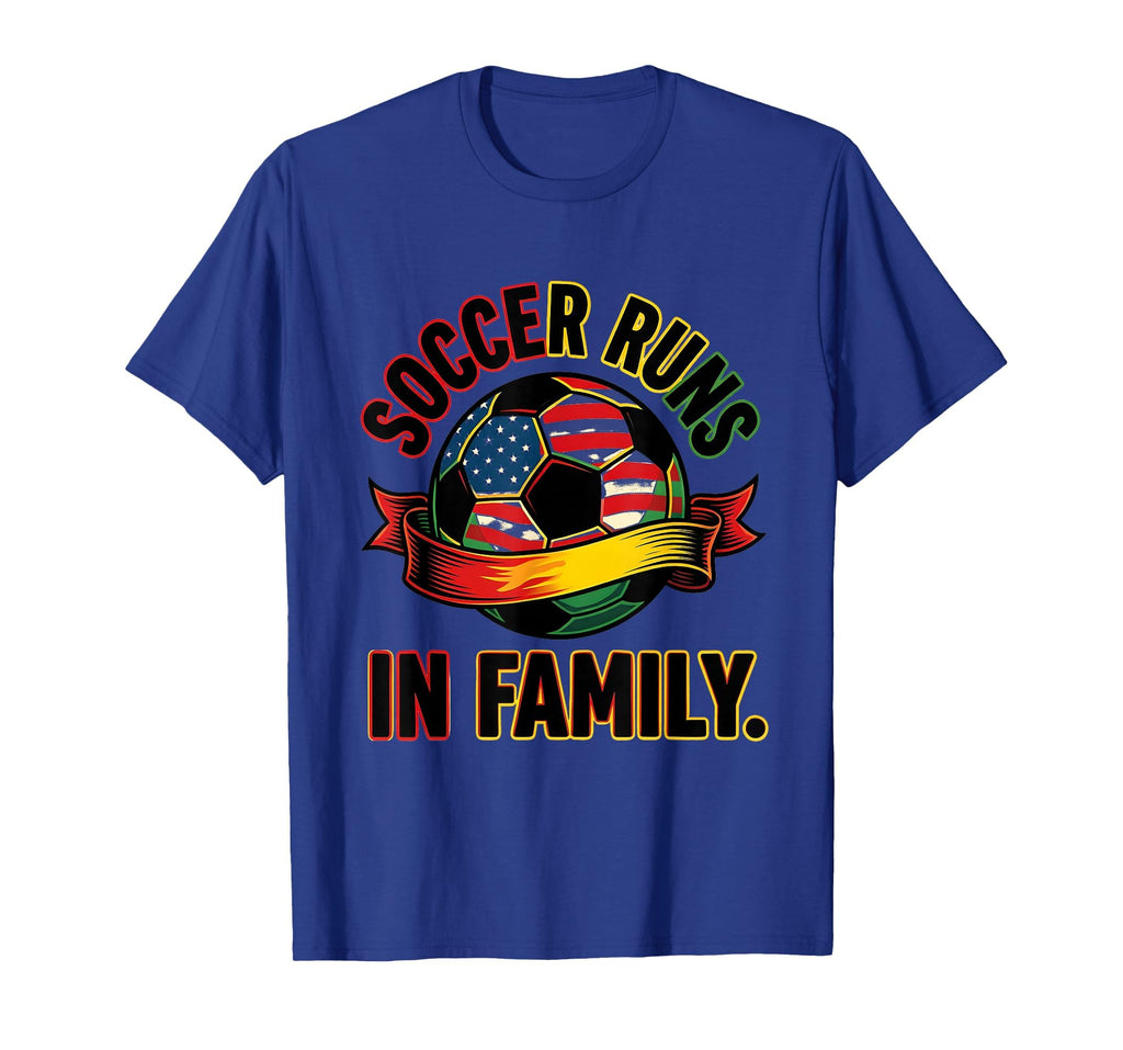Soccer Runs Family American Flag T-Shirt - Fun Novelty Design Unisex - T-Shirt, Sweatshirt, Hoodie