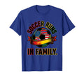 Soccer Runs Family American Flag T-Shirt - Fun Novelty Design Unisex - T-Shirt, Sweatshirt, Hoodie