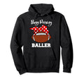 Busy Raising Baller Funny Rugby Mum Hoodie - Fun Novelty Design Men Women - T-Shirt, Sweatshirt, Hoodie