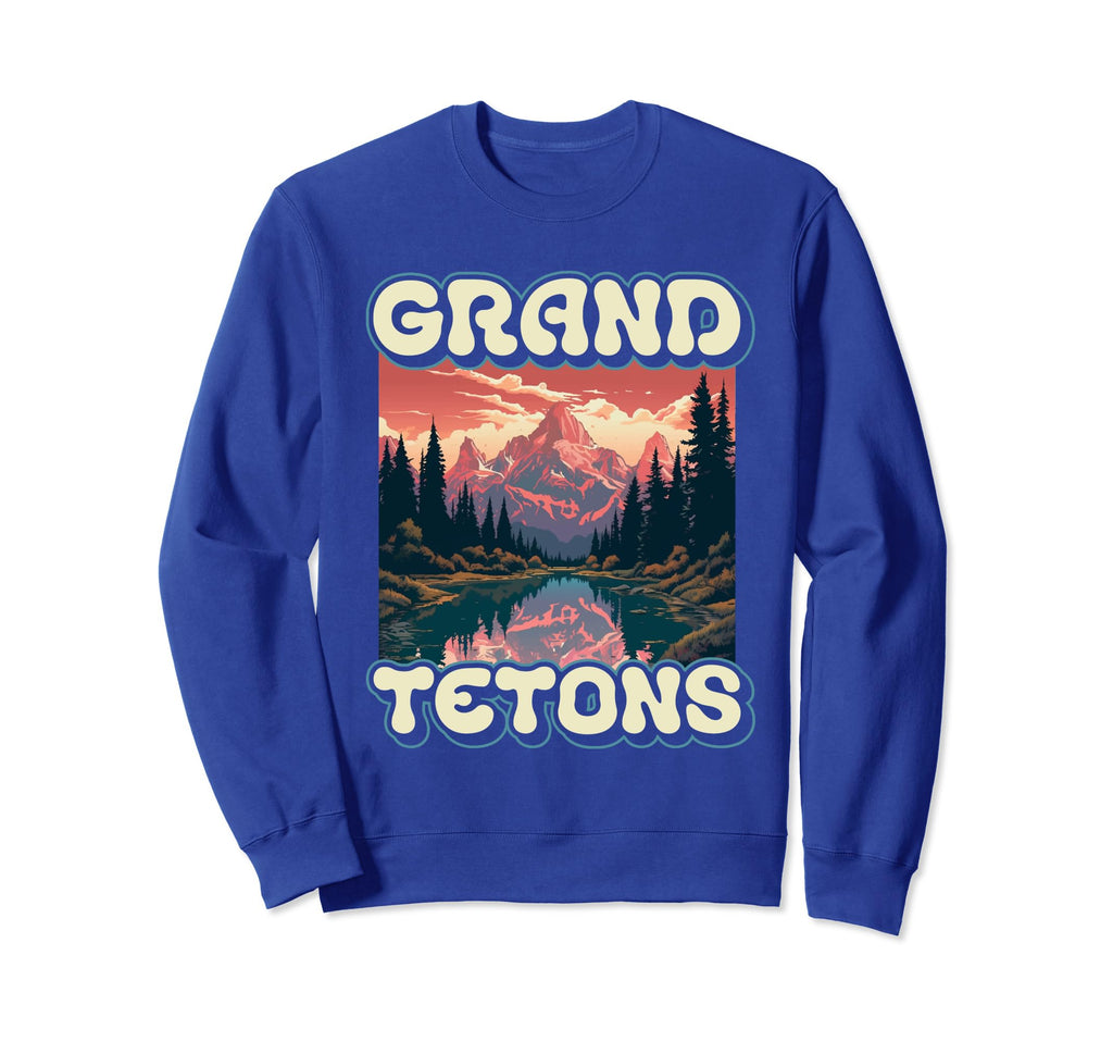 Grand Teton National Park Eighties Sweatshirt - Custom Art Print Men Women - T-Shirt, Sweatshirt, Hoodie