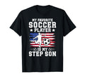 Proud Soccer Step Dad Soccer Player T-Shirt - Minimalist Print for Adults - T-Shirt, Sweatshirt, Hoodie