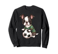 Boston Terrier Puppy Soccer Player Sweatshirt - Graphic Print for Adults - T-Shirt, Sweatshirt, Hoodie