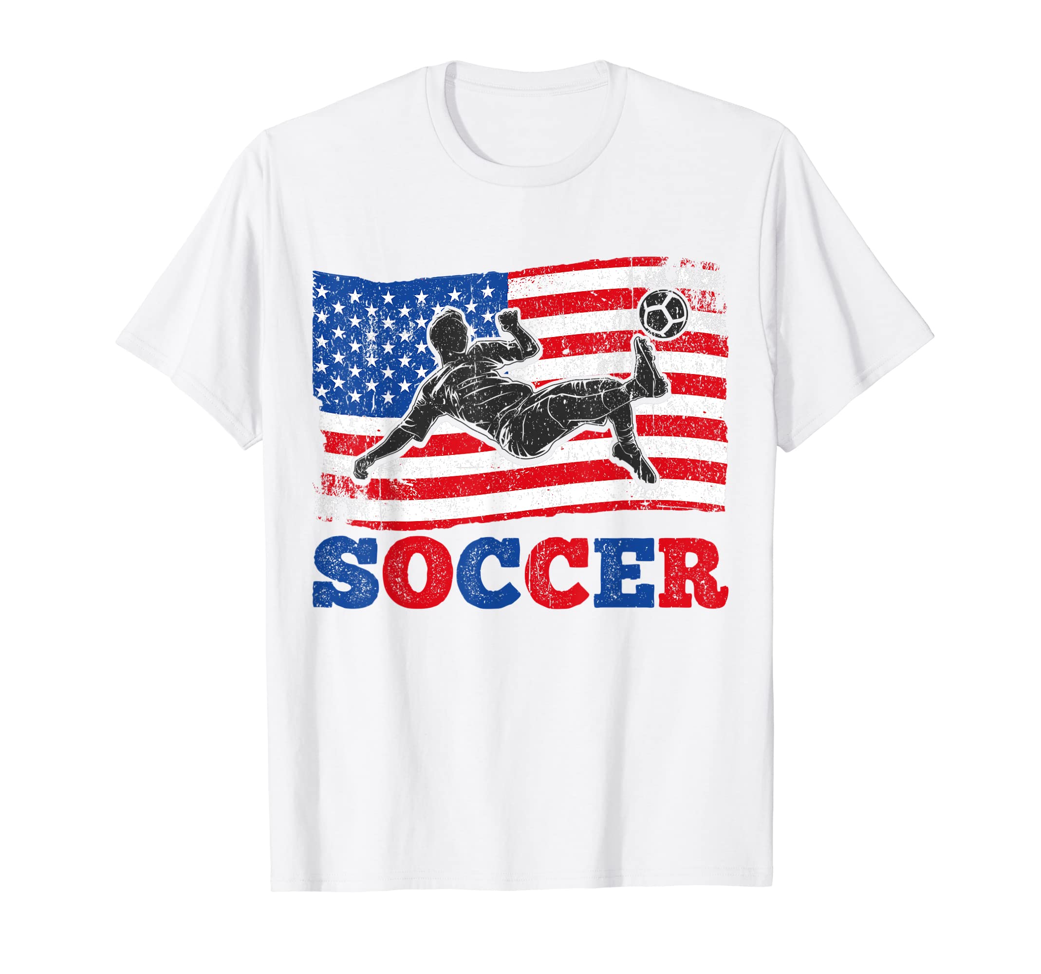 Soccer Us Flag Athlete Sports T-Shirt - Fun Novelty Design Men Women - T-Shirt, Sweatshirt, Hoodie