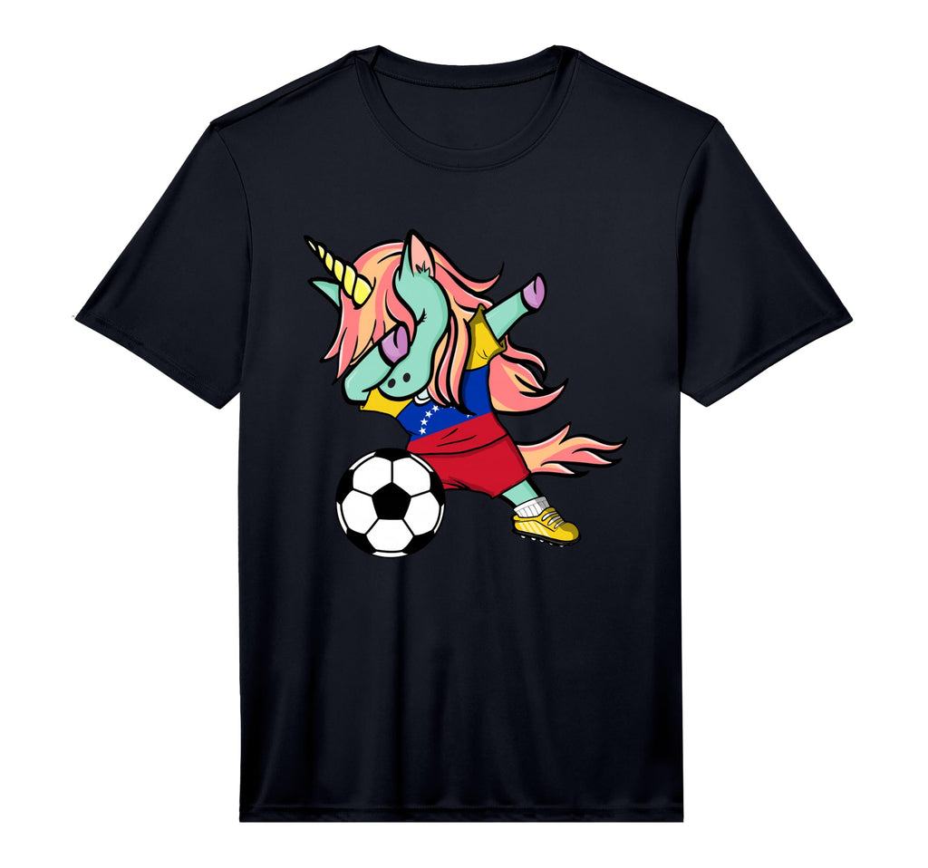 Dabbing Unicorn Venezuela Soccer Fans T-Shirt - Minimalist Print Unisex - T-Shirt, Sweatshirt, Hoodie