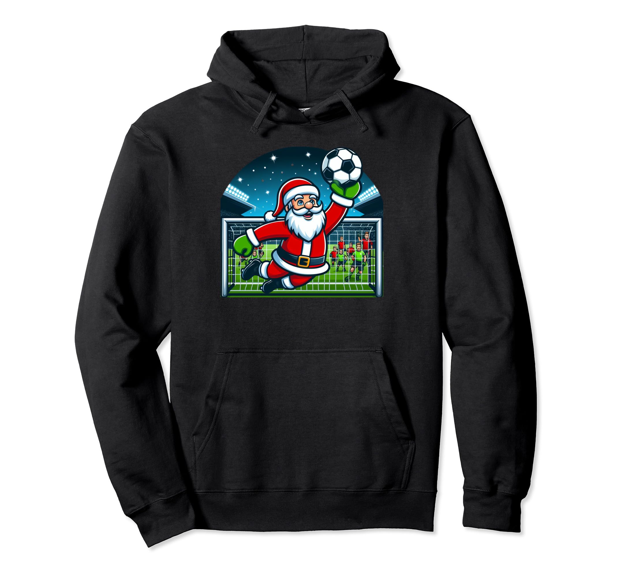 Goalkeeper Soccer Santa Hoodie - Casual Everyday Wear Unisex - T-Shirt, Sweatshirt, Hoodie