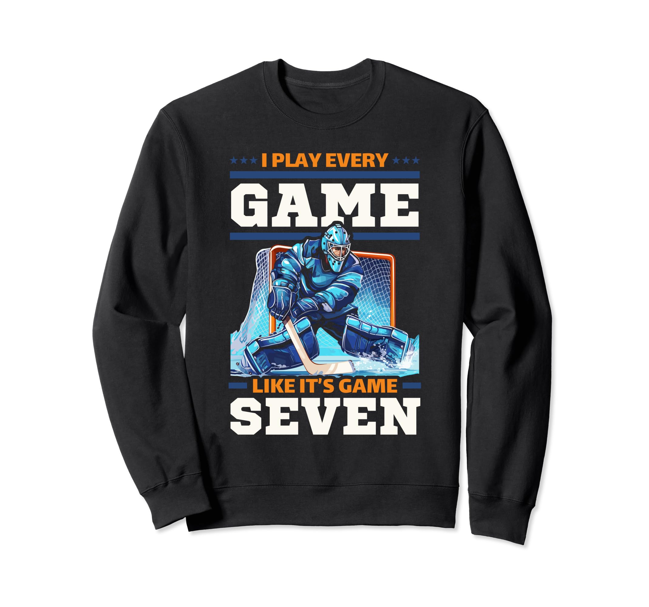 Ice Hockey Goalie Goaltender Sweatshirt - Minimalist Print for Adults - T-Shirt, Sweatshirt, Hoodie