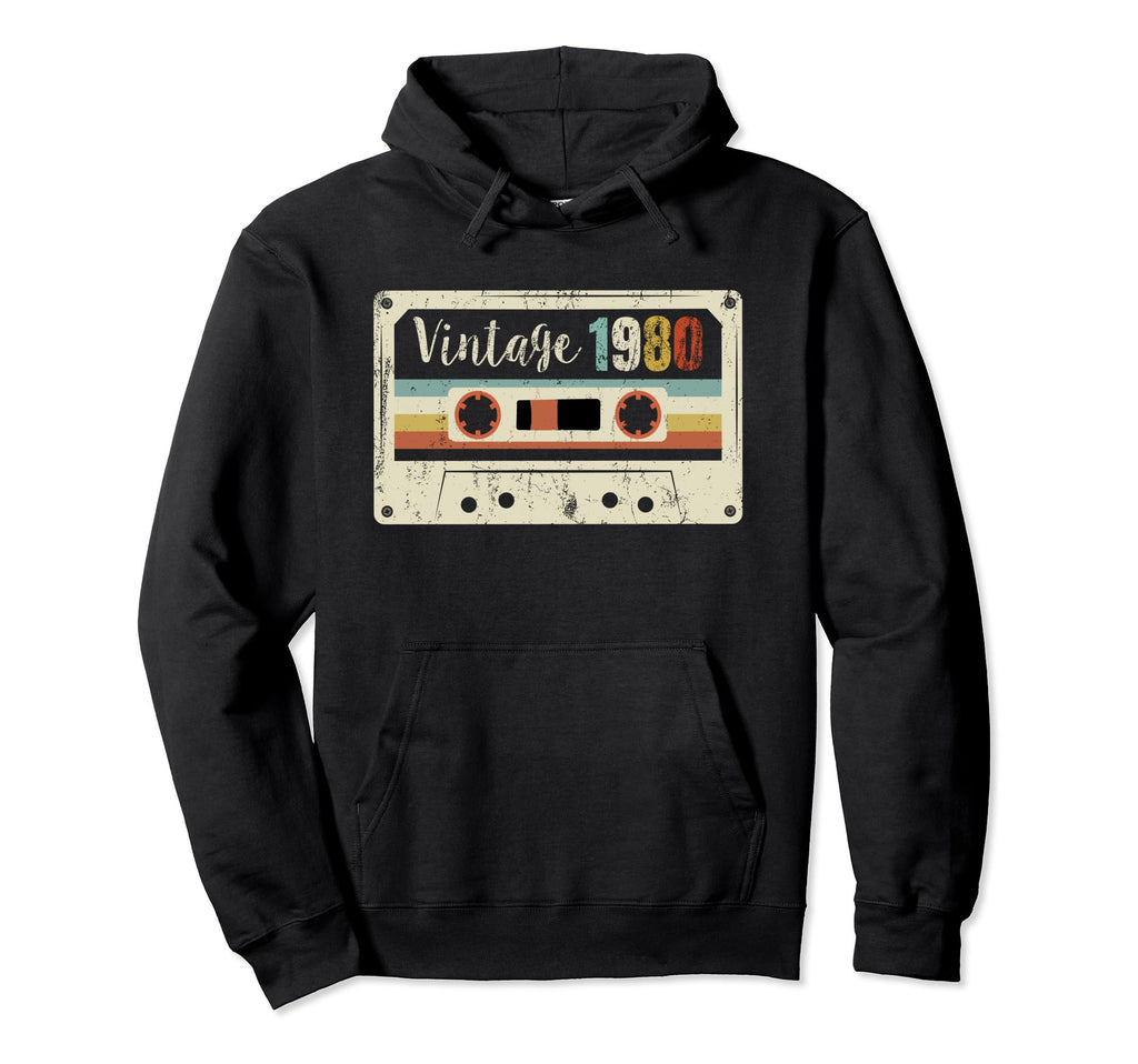 Best 1980 Birthday 1980 Cassette Tape Hoodie - Graphic Print Unisex - T-Shirt, Sweatshirt, Hoodie