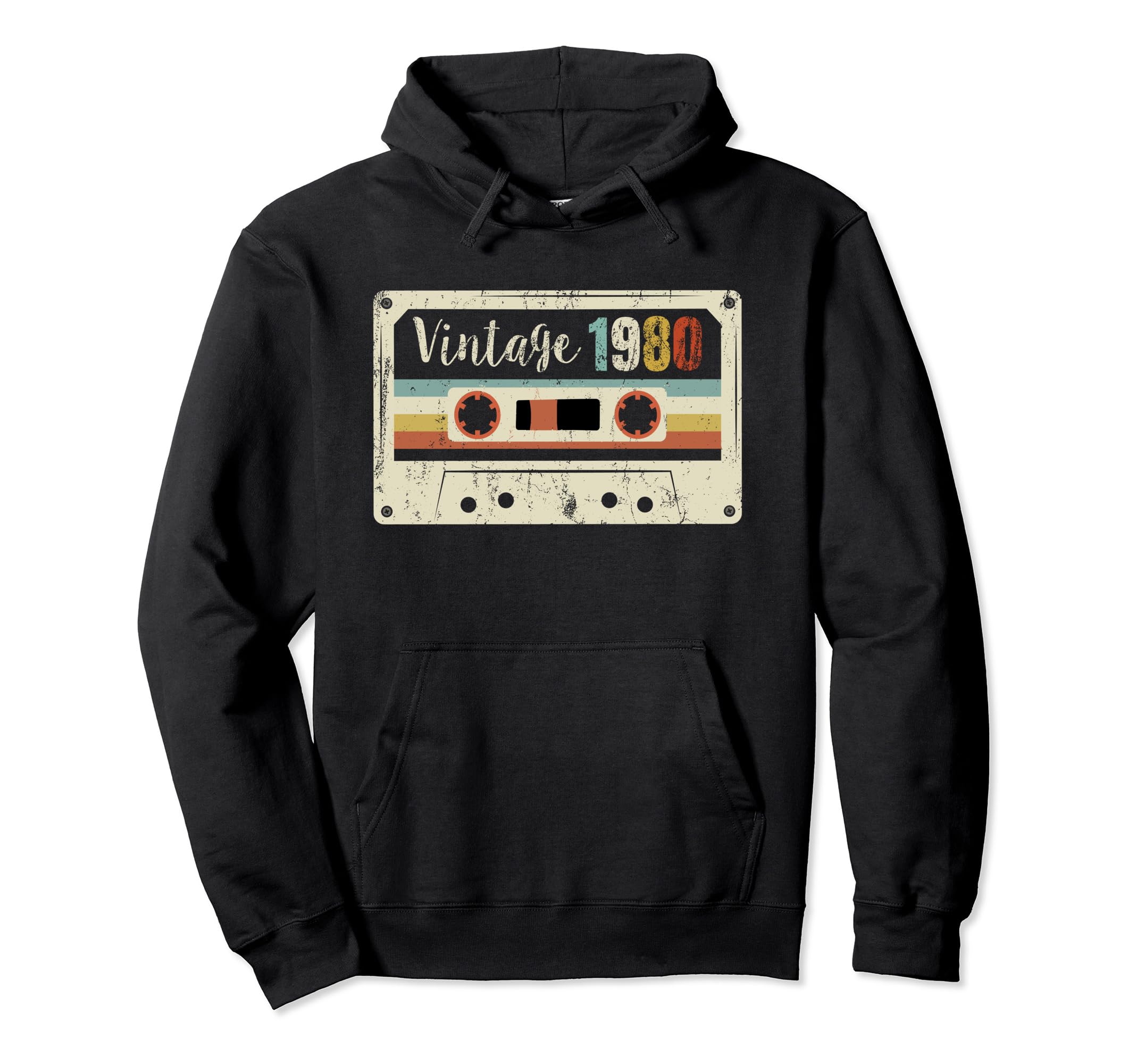 Best 1980 Birthday 1980 Cassette Tape Hoodie - Graphic Print Unisex - T-Shirt, Sweatshirt, Hoodie