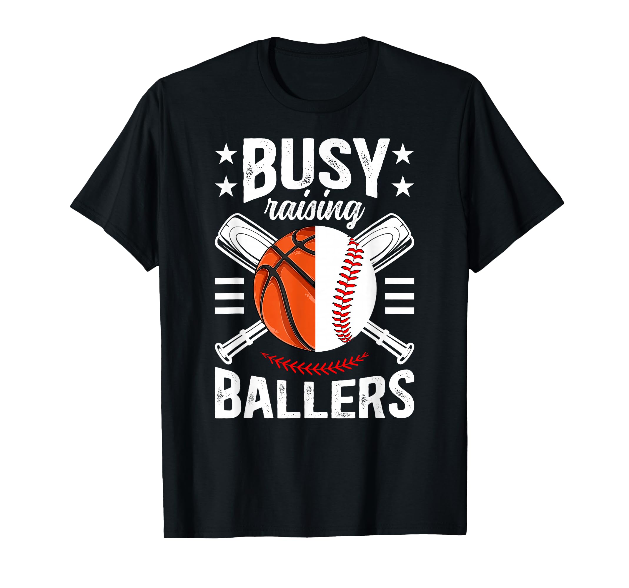 Busy Raising Ballers Baseball Basketball T-Shirt - Custom Art Print Unisex - T-Shirt, Sweatshirt, Hoodie