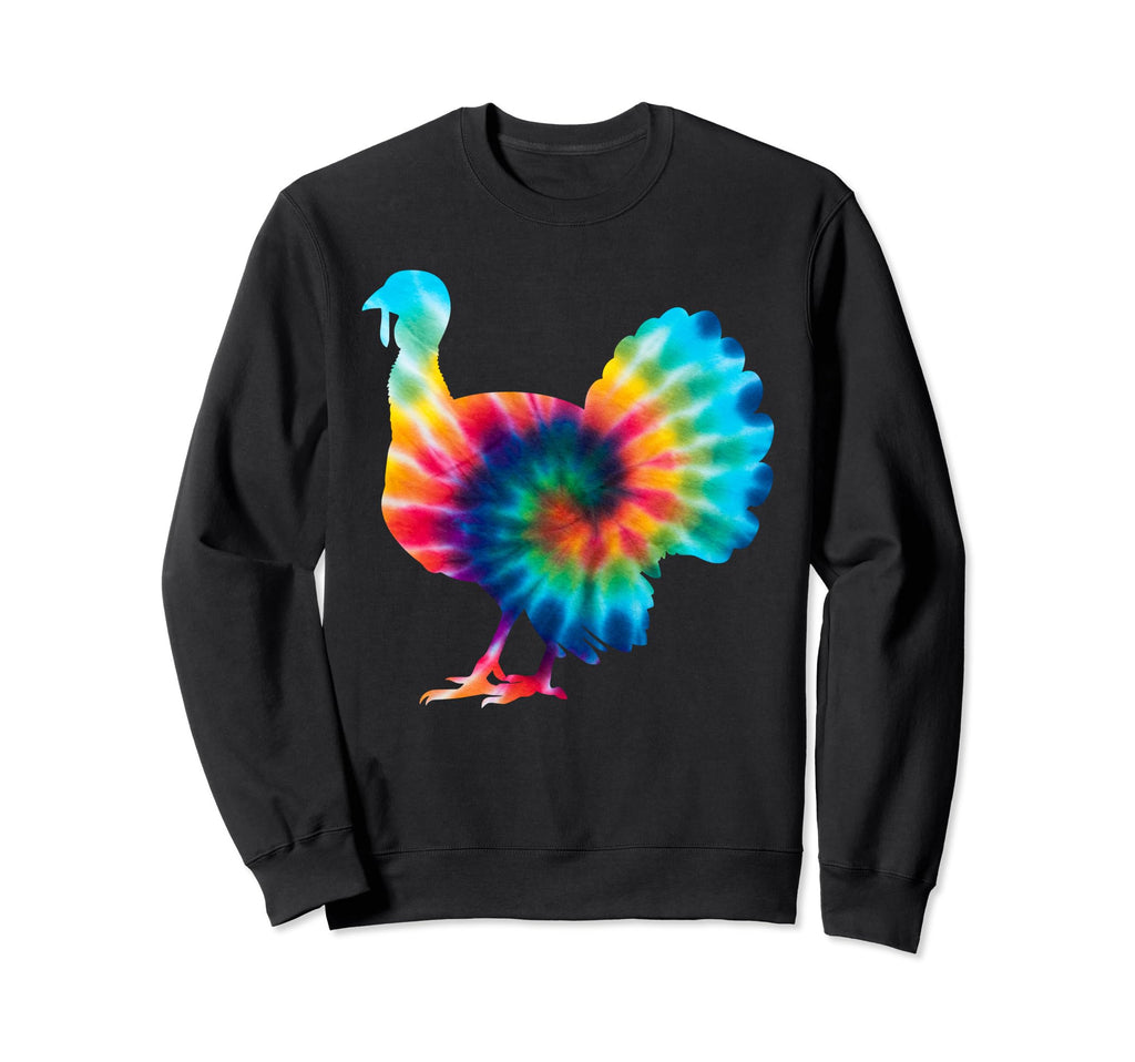 Funny Turkey Tie Dye Psychedelic Sweatshirt - Unique Graphic Men Women - T-Shirt, Sweatshirt, Hoodie