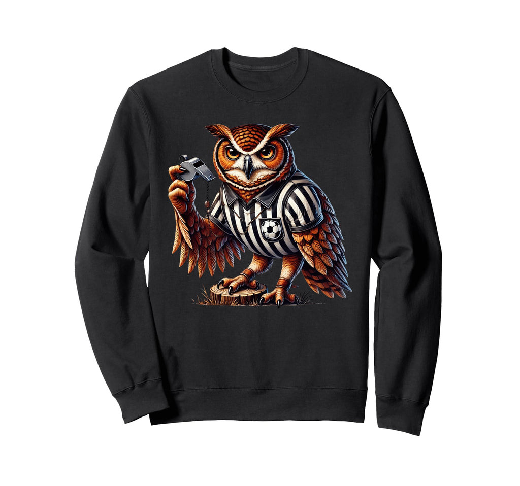 Owl Soccer Referee Whistle Football Fan Sweatshirt - Graphic Print Unisex - T-Shirt, Sweatshirt, Hoodie